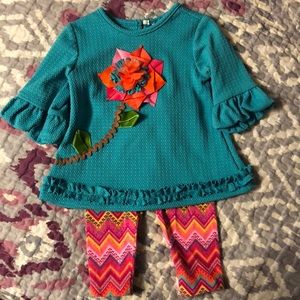 Rare Editions floral appliqué 2 piece set